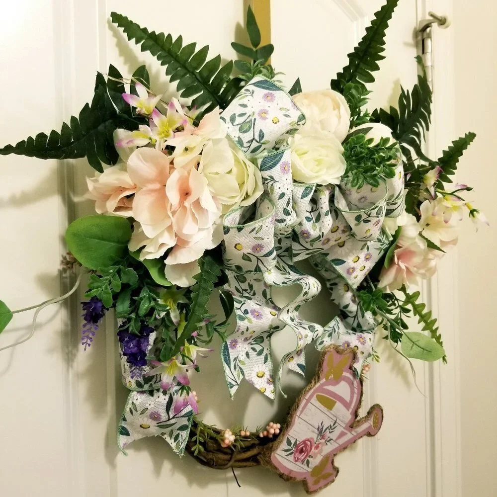Year-round wreath Everyday wreath Farmhouse floral wreath